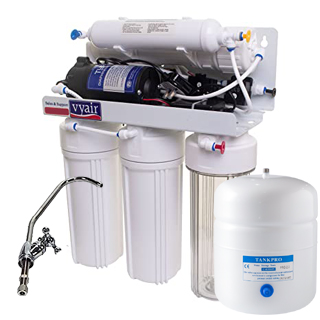 Vyair 5 Stage Drinking Water Filter System 50GPD Reverse Osmosis + Booster Pump