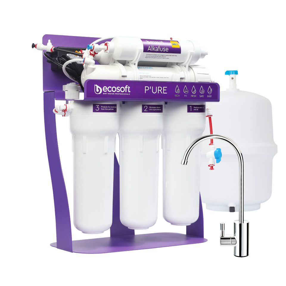 Ecosoft P'URE Alkafuse Reverse Osmosis System 75GPD With Booster Pump & Pressure Tank