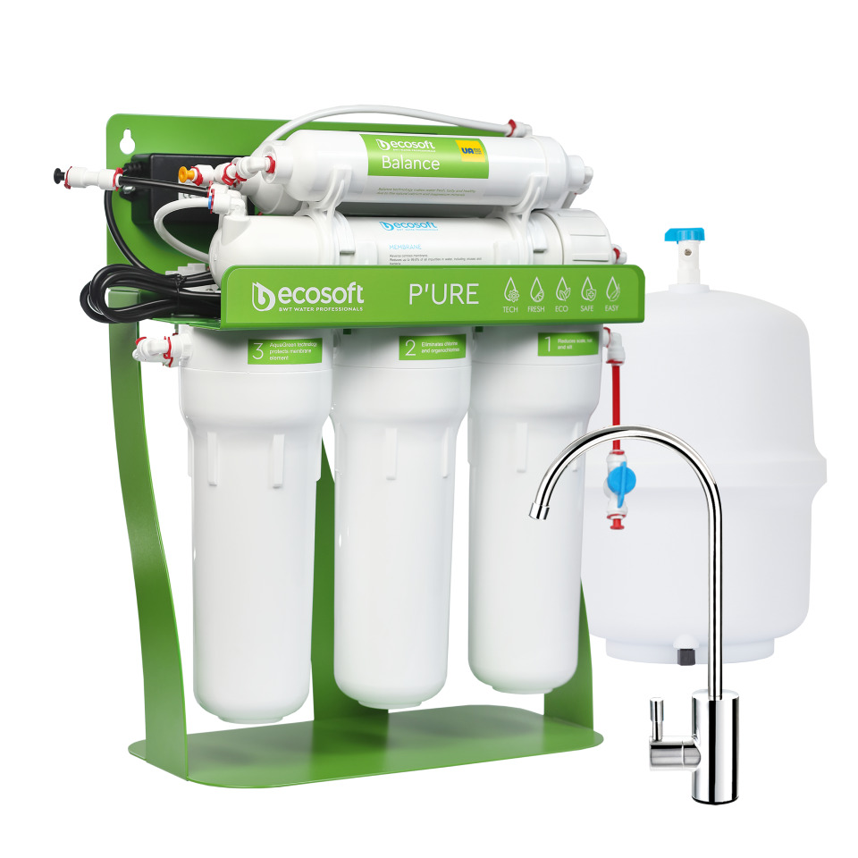 Ecosoft P'URE Balance Reverse Osmosis System 75GPD With Booster Pump & Pressure Tank