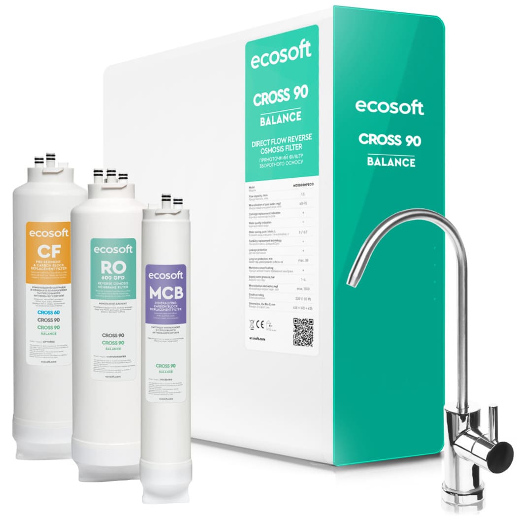 Ecosoft CROSS90 Balance Direct Flow Drinking Water Filter (600 GPD)