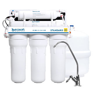Ecosoft 5 Stage 50GPD Drinking Water Filter System + Booster Pump