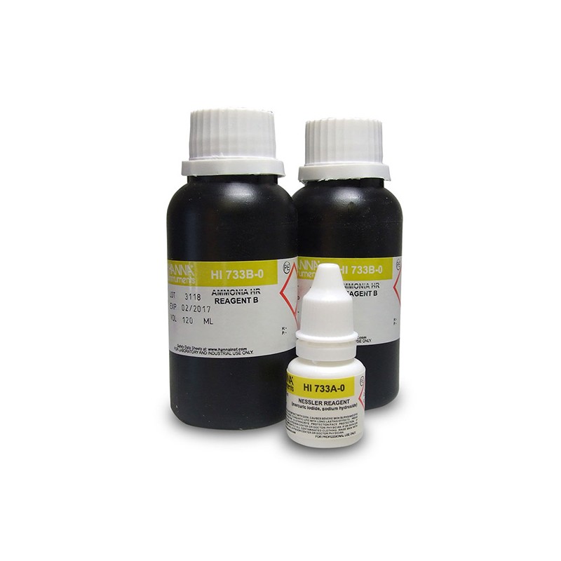 HI-733-25 Freshwater High Range Ammonia Reagents - 25 Tests