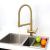 Savona Brushed Brass Pull-Out Spray-Hose 3-Way Tap (Triflow Filter Tap)