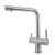 Lucca Brushed Steel 3-Way (Tri-Flow) Kitchen Mixer Tap