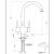 Pardenia Chrome 3-Way (Tri-Flow) Kitchen Mixer Tap Dimensions