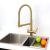 Savona Brushed Brass Pull-Out Spray-Hose 3-Way Tap (Triflow Filter Tap)