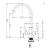 Pisa Brushed 304 Stainless Steel 3-Way (Tri-Flow) Kitchen Tap Dimensions