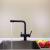Lucca Matt Black 3-Way (Tri-Flow) Kitchen Mixer Tap
