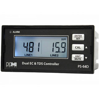 PSC-64D Dual Display - Dual Line EC/TDS Monitor (4-20MA Output)
