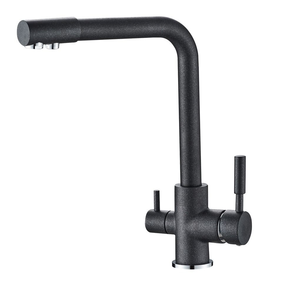 Stone Black 3 Way Tri-Flow Kitchen Mixer Tap (A-Style)